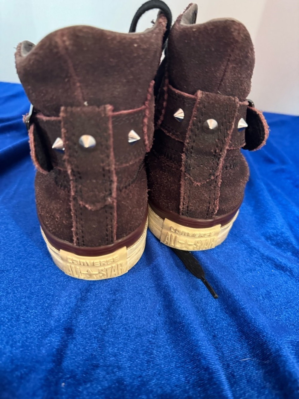 Converse CTAS Collar Strap Silver Studs Suede Hi Top Size 6 - Picture 4 of 7